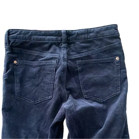 Anthropologie Pilcro Mid Rise Corduroy Velvet Skinny Jeans Ankle size 26 Navy - Picture 6 of 6
